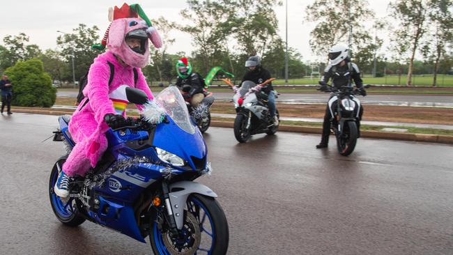 Darwin's motorbike community at the NT Motorcycle Centre to raise money and awareness for the Salvation Army's annual Christmas Toy Ride. Picture: Pema Tamang Pakhrin