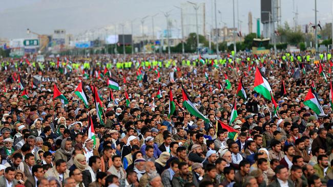 Yemenis hold a Palestinian solidarity rally in Sanaa last week. Picture: AFP