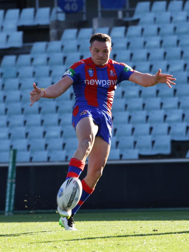 Jaelen Feeney in action for Newcastle in the NSW Cup grand final.