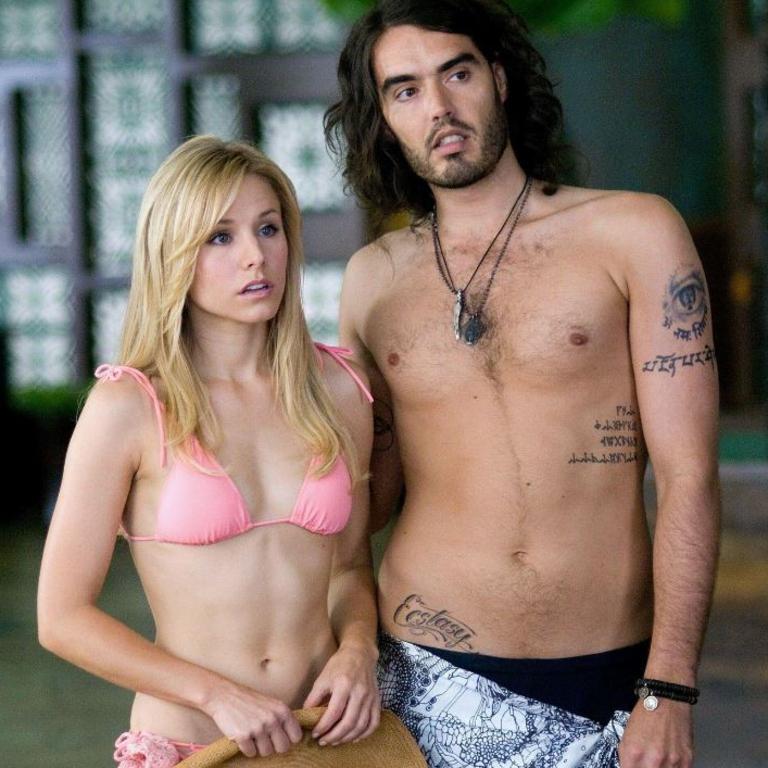 Russell Brand played Aldous Snow in the 2008 movie 'Forgetting Sarah Marshall', alongside Jason Segel, Kristin Bell, Mila Kunis, Paul Rudd and Jonah Hill. Picture: Universal Pictures