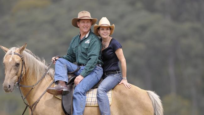 Tom Burlinson and Sigrid Thornton at the reunion of "The Man from Snowy River" movie that they starred in together. The reunion was held in conjunction with the cattlemen get together at Buttercup, Merrijig.