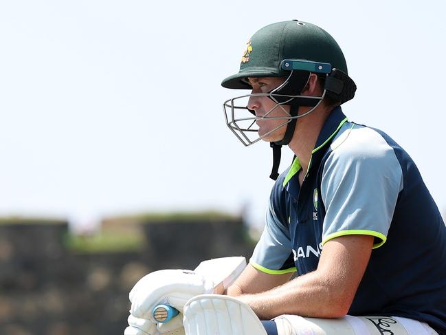 GALLE, SRI LANKA - FEBRUARY 04: Marnus Labuschagne of Australia looks on during an Australia nets session at Galle International Stadium on February 04, 2025 in Galle, Sri Lanka. (Photo by Robert Cianflone/Getty Images)