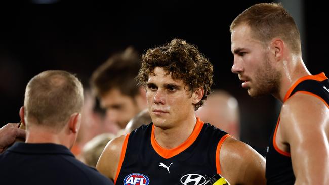 Carlton’s big key forwards Charlie Curnow and Harry McKay couldn’t make a big scoreboard impact. Picture: Getty Images