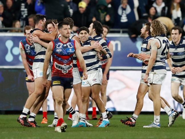 The Cats topped the Demons in Geelong last year. Picture: Dylan Burns/AFL Photos via Getty Images