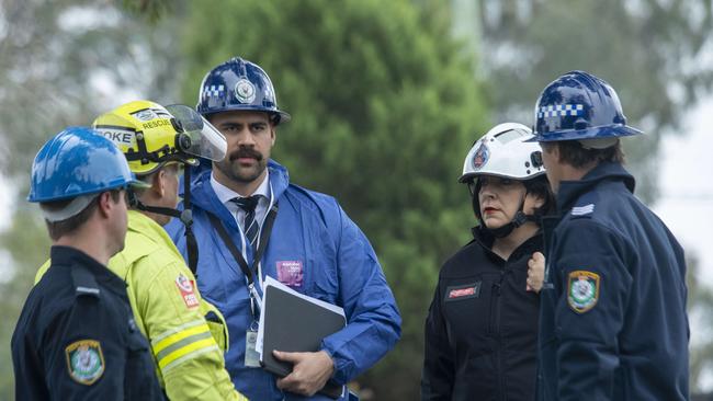 It is alleged aa man barricaded seven children and his partner inside a burning home in Sydney’s west early around 1am on Sunday and tried to stop rescuers from coming to save them. Picture: NewsWire / Jeremy Piper