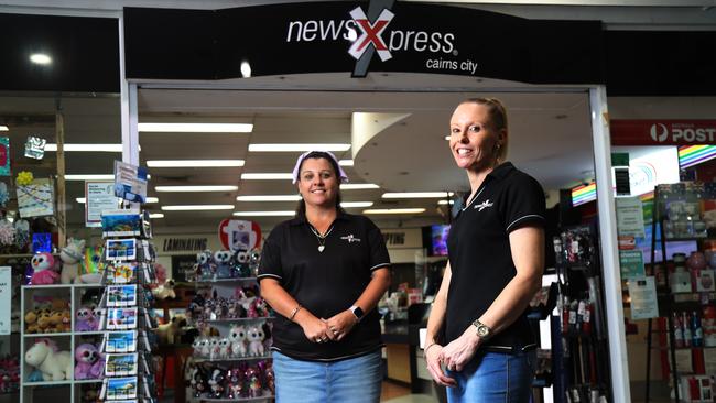 NewsXpress is closing in Orchid Plaza and selling off its lotto side of the business. Staff member Alison Daniels and owner Karen Hay. Picture: Stewart McLean