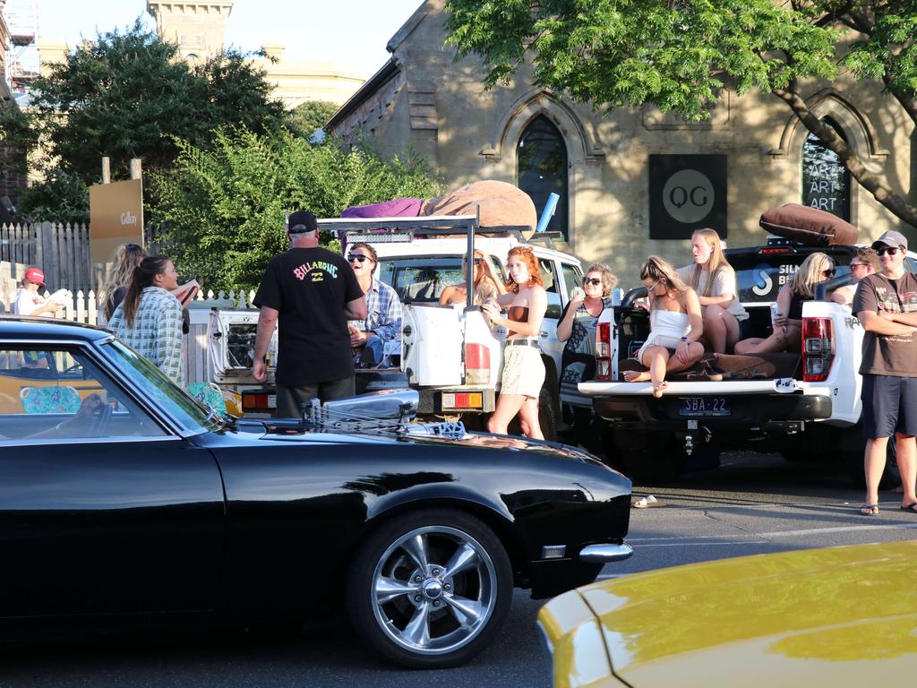 The annual Queenscliff Rod Run may have been called off this weekend, but rev heads still flocked to the town for an "unofficial" meet. Picture: Mike Dugdale