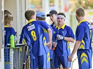 The Hancocks' A-Grade team could be without defender Blake Douglas in the grand final after his emergency trip to hospital. Picture: Cordell Richardson