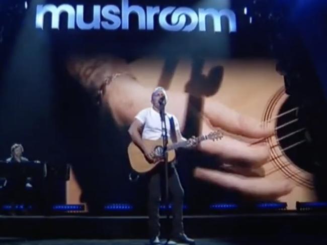 Ed Sheeran joined the Mushroom 50 Live celebrations in Melbourne. Picture: Channel 7