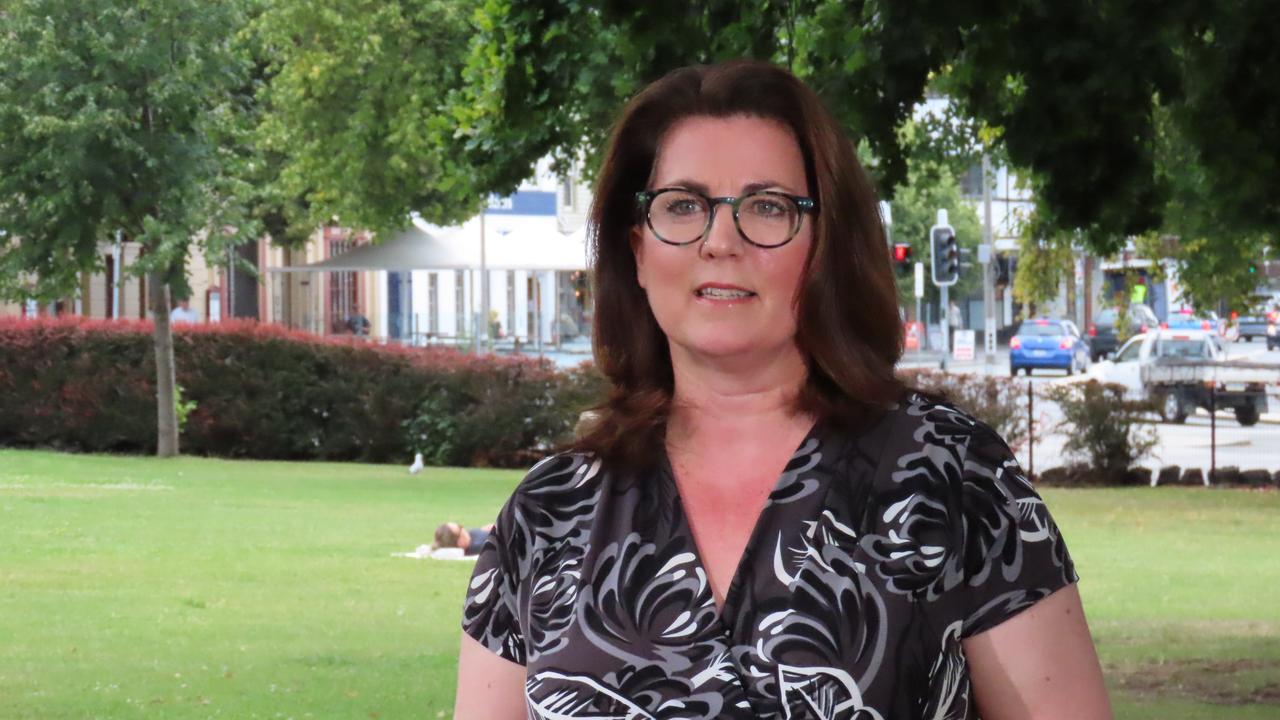 Independent MLC for Nelson Meg Webb speaks to the media on parliament Lawns in Hobart on Monday, February 3, 2025.