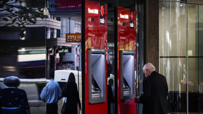 Shares in the National Australia Bank were earlier put in a trading halt. Picture: The Australian