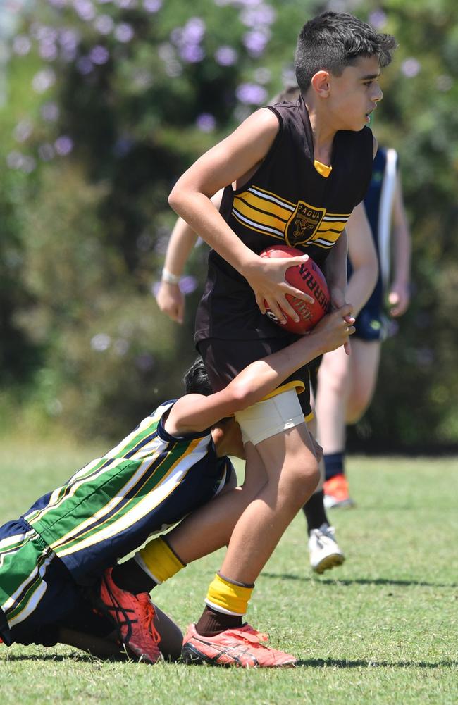 Action from the AFLQ Schools Cup State Finals. Picture: AFLQ.