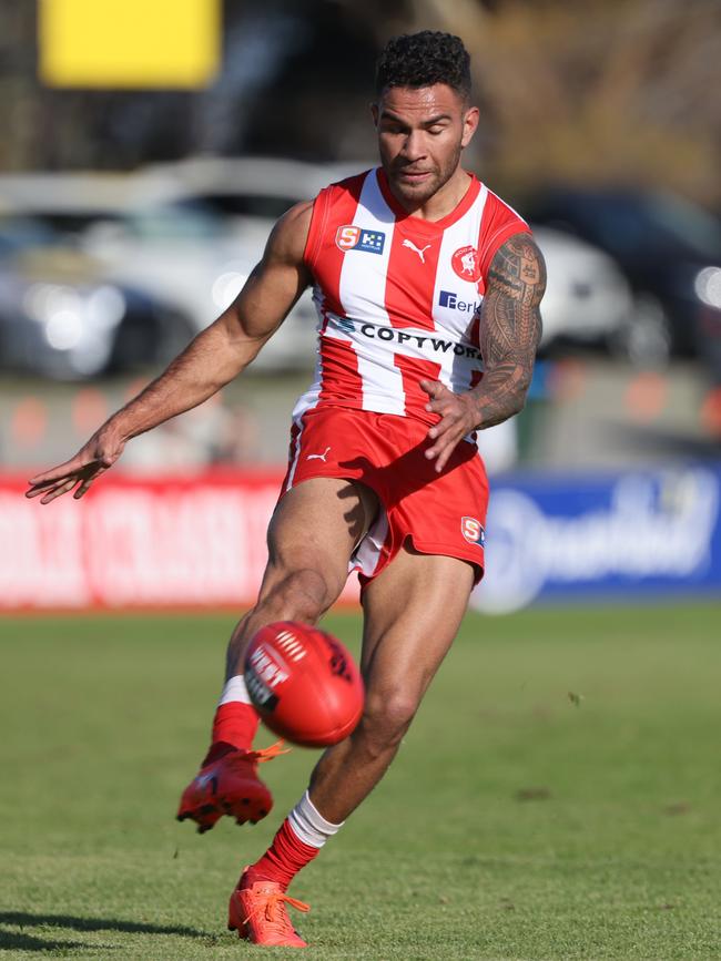 Frank Szekely in action for the Roosters. Picture: SANFL Image/David Mariuz