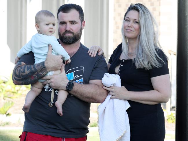 Michael and Lisa Gherm with daughter Elijah, seven months. Picture: Liam Kidston