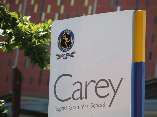 Carey Baptist Grammar in Kew, Melbourne. Picture: AAP.