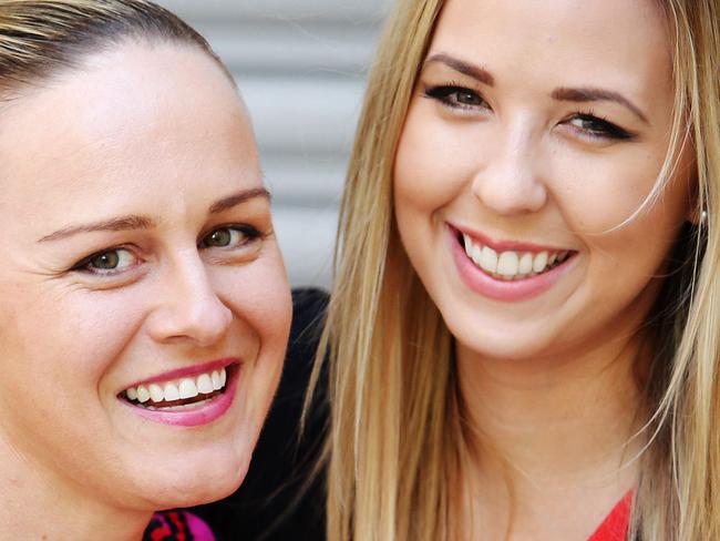 Yasmin Grigaliunas, 38, and Elise Worthington, 25, have both been nominated for Pride of Australia for raising awareness of the BRCA1 gene having both had preventative mastectomies this year. Pics Tara Croser.