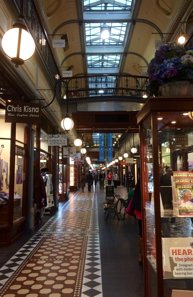 Adelaide Arcade had some shoppers walking its floors on Friday, but no ghosts were in sight. Francis Cluney’s ghost has been apparently spotted on the upper level, where there are fewer shoppers.