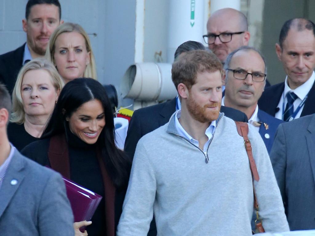 Meghan and Harry arrive in Sydney. Picture: John Grainger