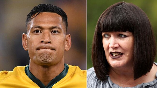 Raelene Castle, right, and Israel Folau, left, will face off at a hearing in Sydney tommorow.