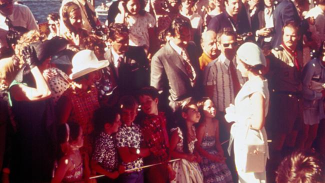 The Queen meets the public at the opening of the Opera House.