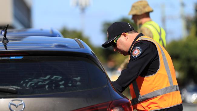 Police maintain checks at the NSW/Qld border during the pandemic. Picture: Adam Head