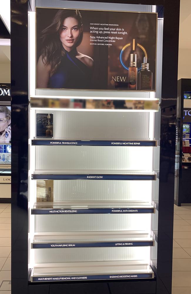 Nothing to buy on the Estee Lauder shelves. Picture: Benedict Brook/news.com.au