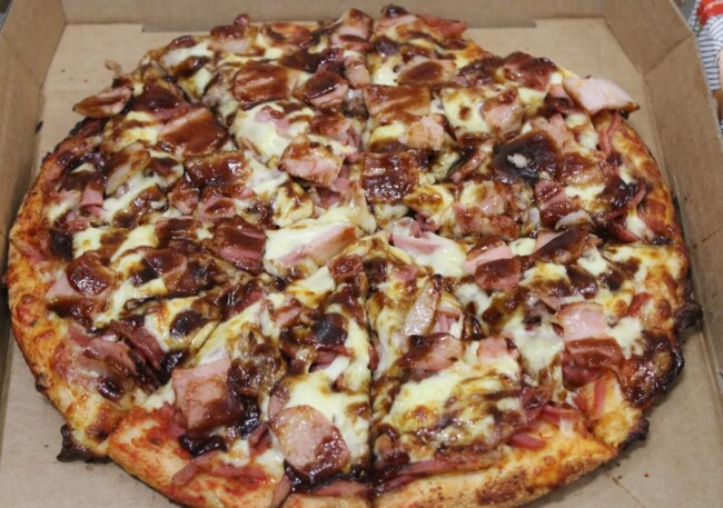 A meatlovers pizza from T-Man's Pizzeria in Frankston, Victoria. Picture: Supplied