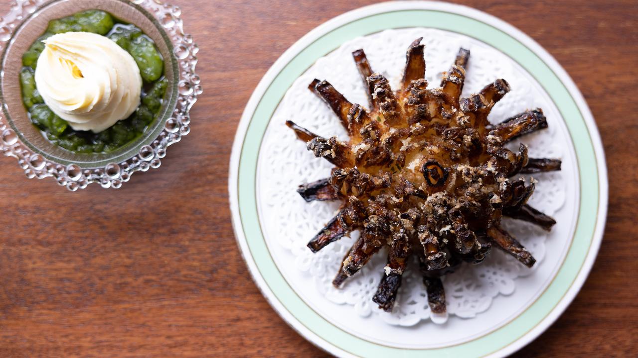 Onion Fritti with creme fraiche and mint jelly at Bar Francine, West End. Picture: David Kelly