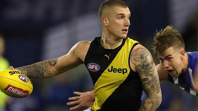 Dustin Martin during his best afield display against North Melbourne. Picture: Michael Klein