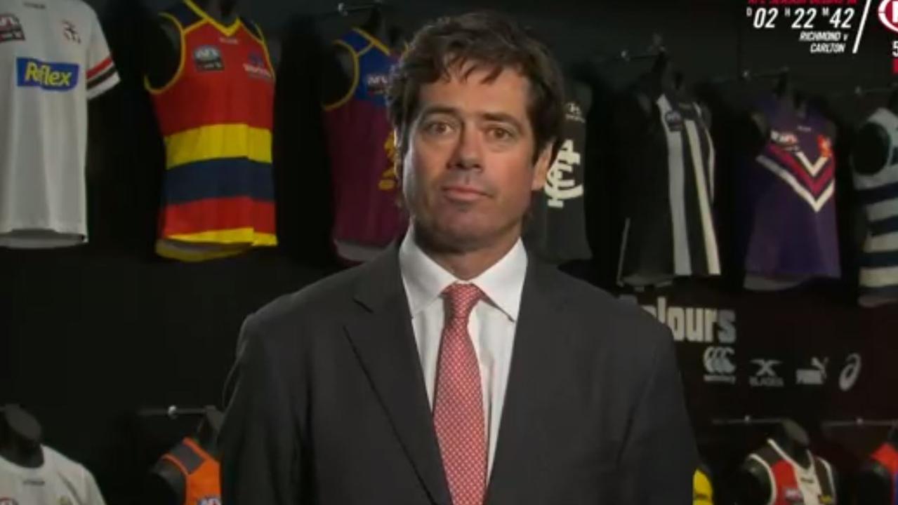 AFL chief executive Gillon McLachlan speaks to AFL 360 on Monday night.