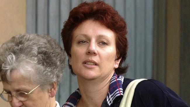 Kathleen Folbigg leaving the Supreme Court in 2003, after she was found guilty of murdering three of her four children.