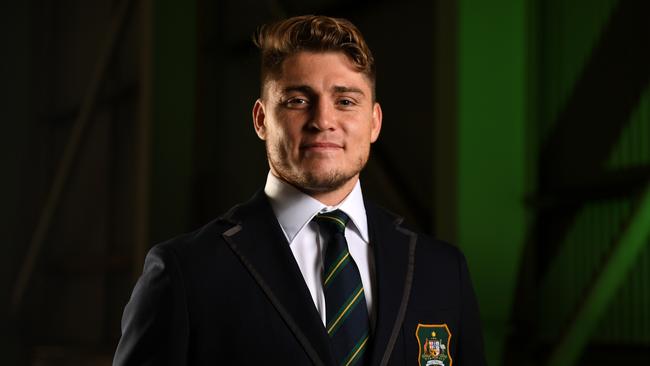 James O'Connor poses for a photograph at the announcement of the 2019 Rugby World Cup team in Sydney. Pic: AAP