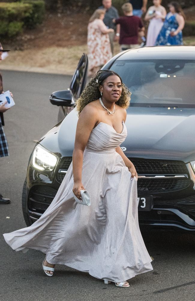 Mary Joy Bangura at Harristown State High School formal at Highfields Cultural Centre, Friday, November 17, 2023. Picture: Kevin Farmer