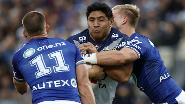 Jason Taumalolo charges forward during round seven. (Photo by Andy Jackson/Getty Images)