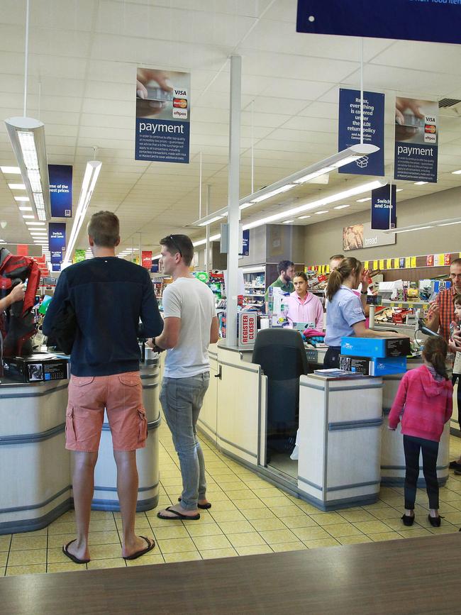 Aldi is always busy because of the bargains it offers. Photo: Claudia Baxter