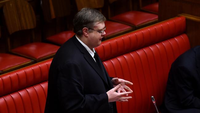 Bernard Finnigan during Upper House debate. Picture: Sam Wundke.