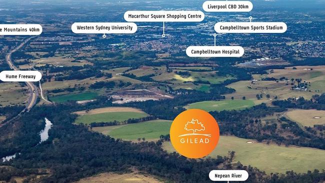 A map of what will be the new Macarthur suburb of Gilead.