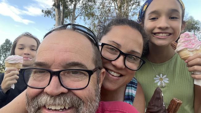 Damien and Pamela Holt with two of their children, Gemma and Levi. Picture: Contributed