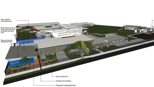 The proposed pools will replace the existing staff carpark that consists of 13 spaces located within the northwestern corner of school. Picture: City of Moreton Bay/DA Tracker