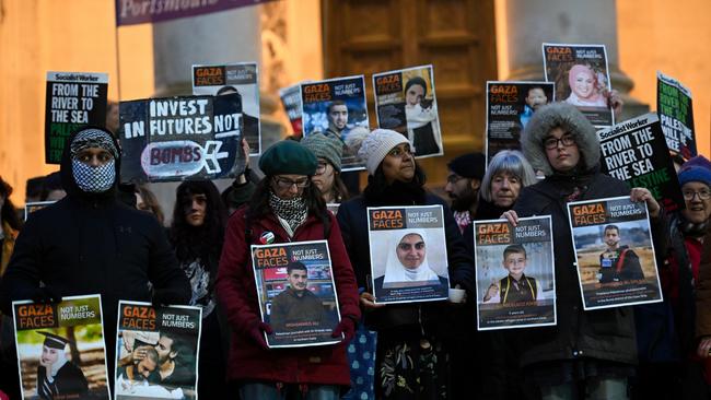 A candlelit vigil to remember the names of some of the dead in Gaza. Picture: Getty Images.