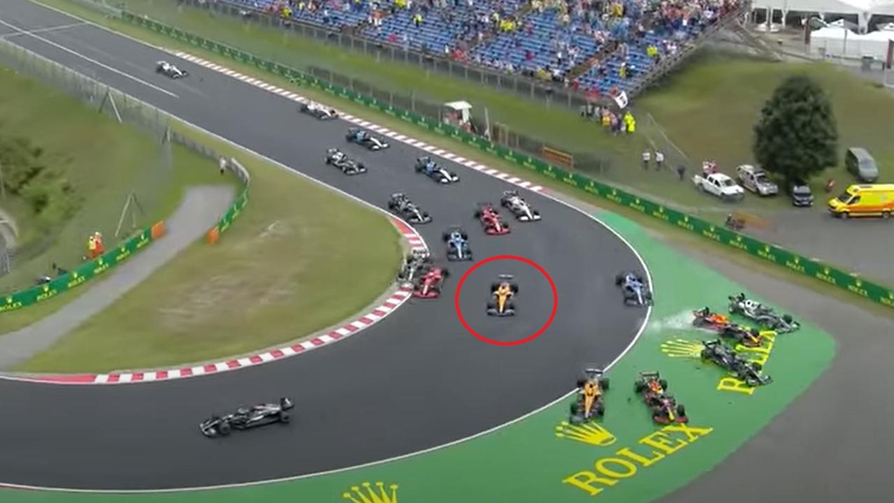 Daniel Ricciardo was just a couple metres away from escaping a Turn 1 mess.
