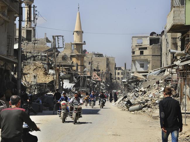 Experts say the Syrian government may well attack its people again, after the chemical strike on Douma, the last rebel-held town in the eastern Ghouta, near Damascus. Picture: SANA via AP