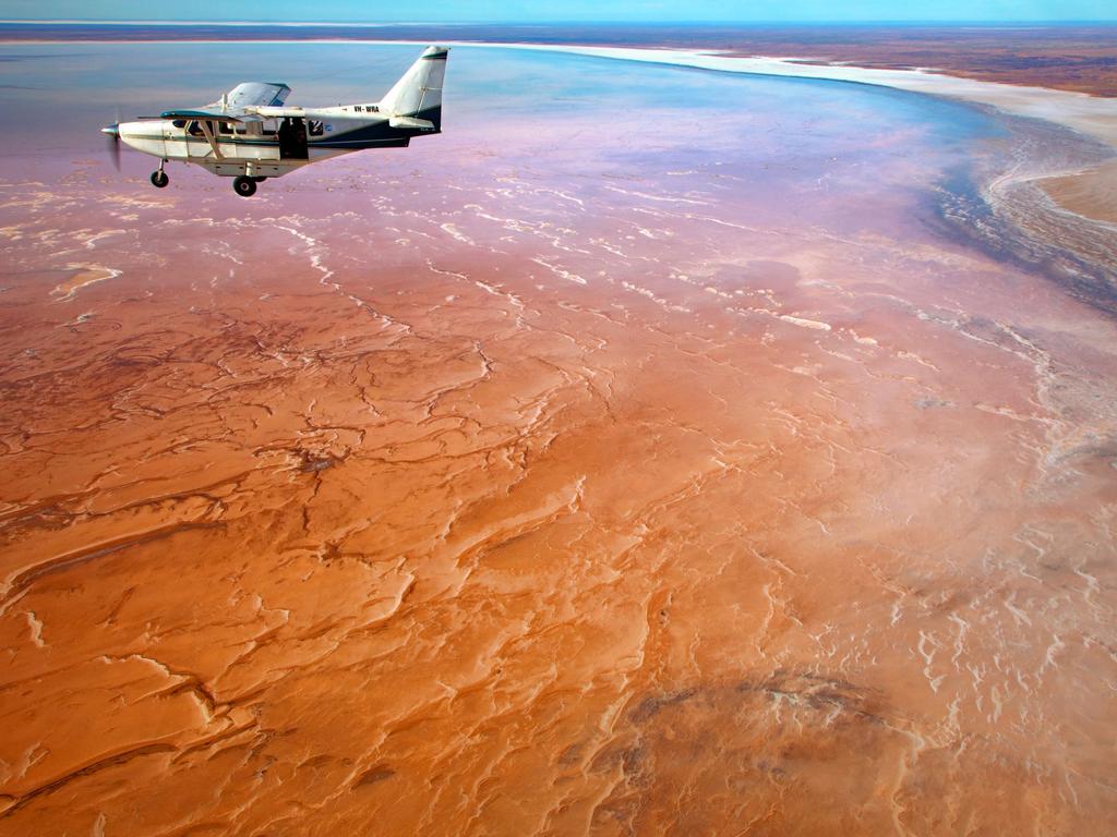 A scenic flight over Lake Eyre. Picture: Wrights Air