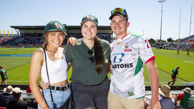 Tait Short, Natarlee Way and Declan Ellis from Wynnum at the Intrust Super Cup Grand Final between Wynnum Manly Seagulls and Norths Devils, Sunday, October 10, 2021 - Picture: Richard Walker