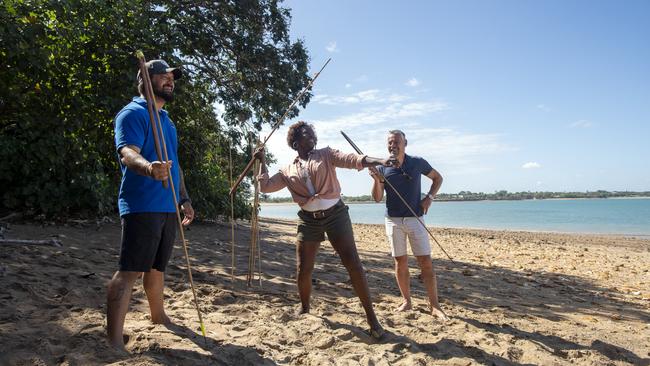 Spear-throwing with Larrakia man Trent Lee of Saltwater Cultural Tours in Darwin. Picture: Tourism NT