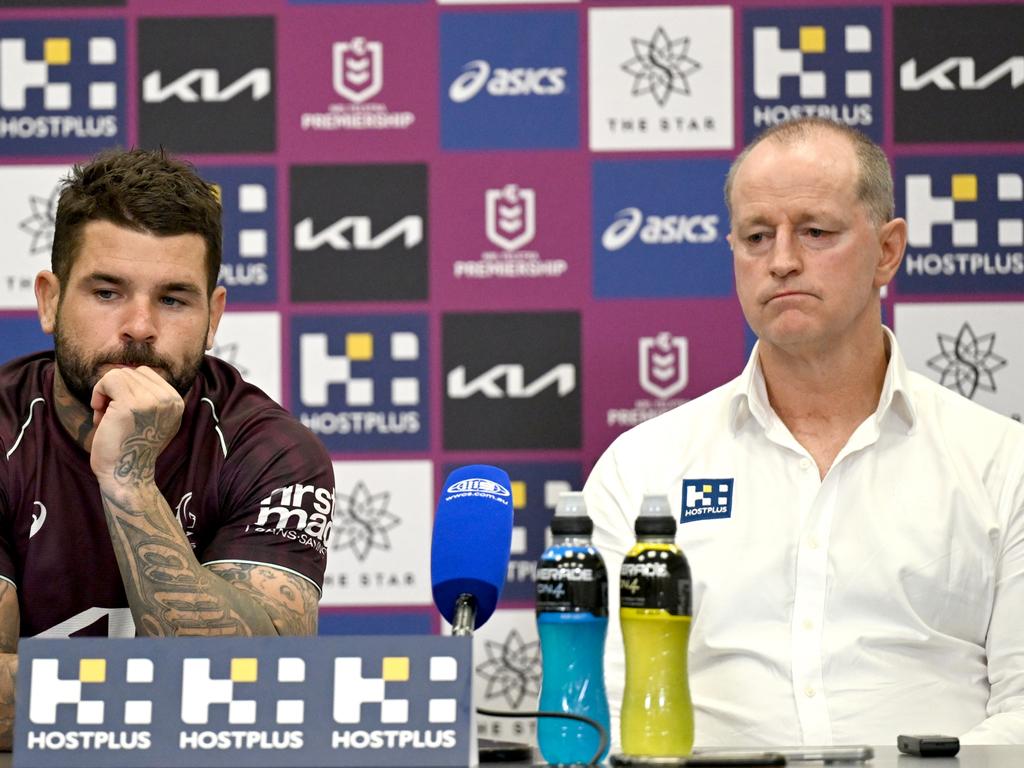 Adam Reynolds and Michael Maguire after the club’s loss to South Sydney. Picture: NRL Photos