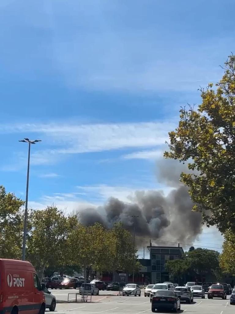 A blaze burning in Bibra Lake has been downgraded to a watch and act alert. Picture: Facebook