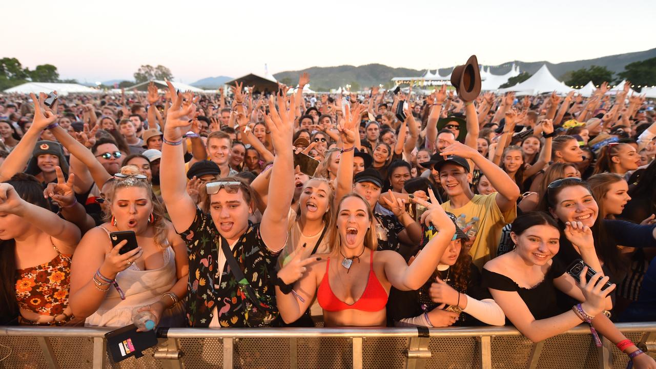 Townsville Groovin the Moo. Part of the crowd in front of the main stage. Picture: Evan Morgan