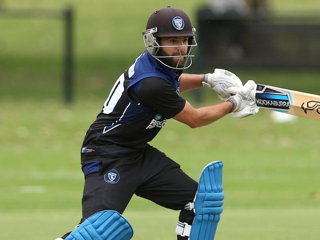 Premier Cricket: Carlton v Melbourne University, Jarrod Martignago of Melbourne Uni Saturday, November 28, 2020, in Carlton North, Victoria, Australia. Picture: Hamish Blair