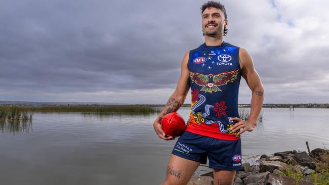 EMBARGOED UNTIL MARCH 15 2024.  Izak Rankine 2024 Indigenous guernsey . Picture: Sarah Reed Photography